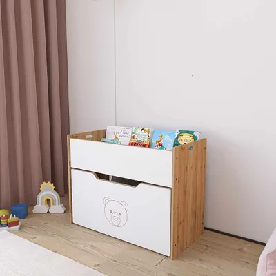 Produktbild von Skye Decor, Moderner Bücherregal aus 100% MDF (70 x 55 x 35 cm), Weiß und Natur, 12 mm dick | Stilvolles und funktionales Design für Ihr Zuhause oder Büro.