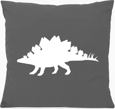 Produktbild von Huuraa Kissen Stegosaurus Dinosaurier 40x40cm mit Füllung Steel Grey Baumwolle Dekokissen Geschenkidee