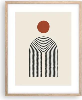 Produktbild von Gerahmtes Poster - Rahmen in heller Eiche - Abstraktion Grafik Linien - 40x50 cm - Wand Bild - Wanddeko - Wandbilder - Kunstposter - Wandposter - Bilderrahmen - Bilder - Kunstdruck - P2NPA40x50-5035