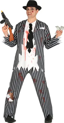 Produktbild von Zombie Gangster Kostüm für Herren Gr. M - L, Größe:L