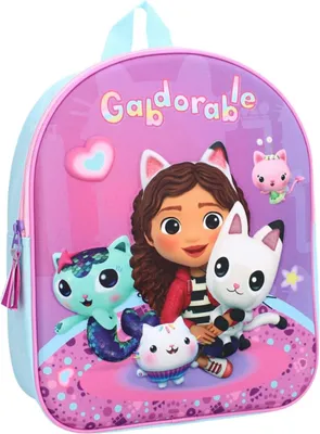 Imagen del producto de Mochila tridimensional de "Gabby's Dollhouse" para niños, ideal como mochila escolar