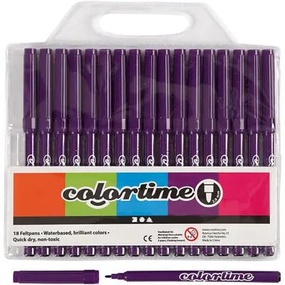 Produktbild von Colortime Filzstifte, Strichstärke: 2 mm, Lila, 18Stck.