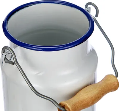 Imagen del producto de ibili 904301. Jarra de leche de 1 litro, acero inoxidable, blanca/azul, 10x10x22 cm. De alta calidad, práctica