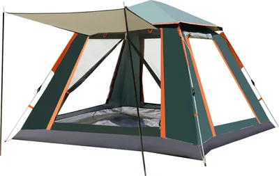 Image de (Dunkelgrün) Instant Pop Up Tents, Outdoor Camping Tent, Automatic Waterproof Tent, 3-4 Person Family Camping Tent
