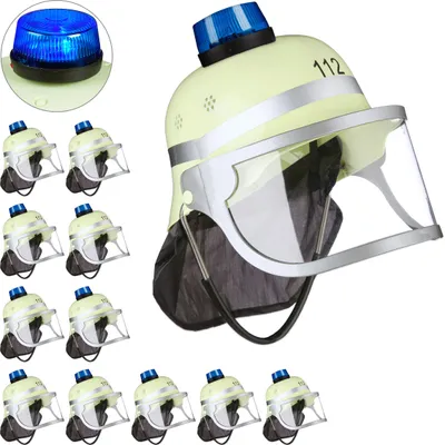 Produktbild von relaxdays 12 x Feuerwehrhelm Kinder