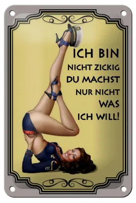 Produktbild von Blechschild Spruch 12x18cm Frau ich bin nicht zickig