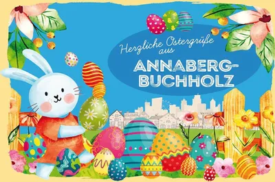 Produktbild von vianmo Holzschild 12x18 cm Ostergrüße ANNABERG-BUCHHOLZ