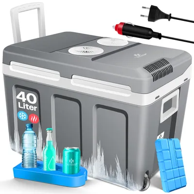 Produktbild von KESSER® 40L Kühlbox mit Rollen | zum Warmhalten und Kühlen | thermo-Elektrische Kühlbox | 12 Volt und 230 Volt| Mini-Kühlschrank | Thermobox für Auto| Boot und Camping |  mit ECO Modus