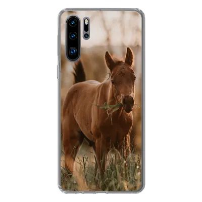 Produktbild von MuchoWow® Handyhülle Schutzhülle Hülle für Huawei P30 Pro Pferd - Sonne - Gras Silikon Softcase Handy Hülle - Schutzdeckel
