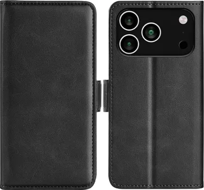 Produktbild von Mobigear Slim Magnet iPhone 17 Pro Hülle Klapphülle Geldbörse - Schwarz