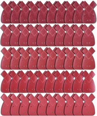 Produktbild von 50 Stück Mouse Schleifpapier Schleifblätter Klett-Schleifdreiecke 10 x Körnung 40/60/ 80/120/ 240 für Black und Decker Detail Palm Sander