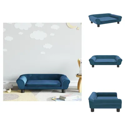 Produktbild von vidaXL Kindersofa Blau 70x45x26 cm Samt - Baby- & Kleinkindmöbel