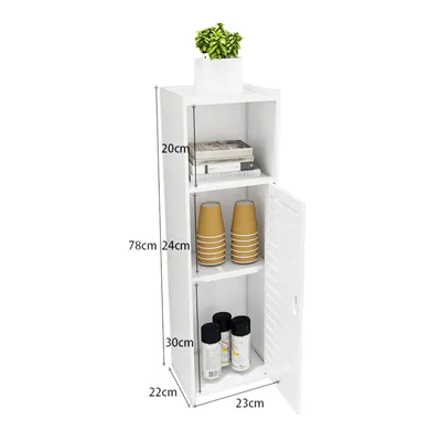 Image de Armoires de salle de bain avec 3 compartiments beaucoup d'espace de rangement 78x23x22cm blanc