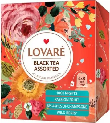Zdjęcie produktu dla Herbata czarna Lovare Assortie w torebkach 32*2gr