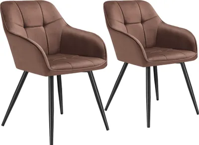 Produktbild von tectake® Esszimmerstuhl Marilyn gepolstert, in Samtoptik, gesteppt 58 x 62 x 82 cm