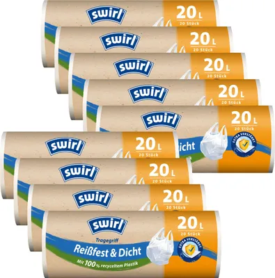 Produktbild von 9x Swirl Tragegriff Müllbeutel 20L ( 20 stk./Rolle )