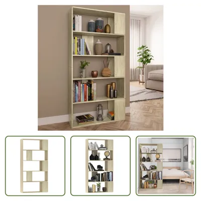 Produktbild von The Living Store Bücherregal/Raumteiler Sonoma-Eiche 80x24x159 cm Holzwerkstoff