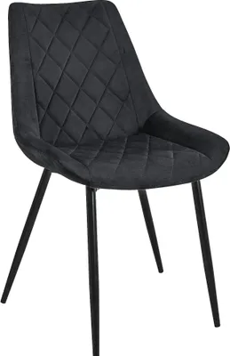 Produktbild von Esszimmerstuhl mit Samt AKORD SJ.0488  Gesteppter Stuhl aus Velours in Schwarz