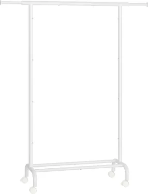 Produktbild von SONGMICS Kleiderständer auf Rollen, ausziehbare, 40 x (83-120) x 156 cm, bis 45 kg belastbar, weiß
