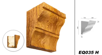 Produktbild von DECO WOOD Balkenkonsole rustikal aus Polyurethane, Dekokonsole, PolyurethanKonsole Holzoptik (hellbraun - 19x20cm) Wanddekoration Holzstruktur Design
