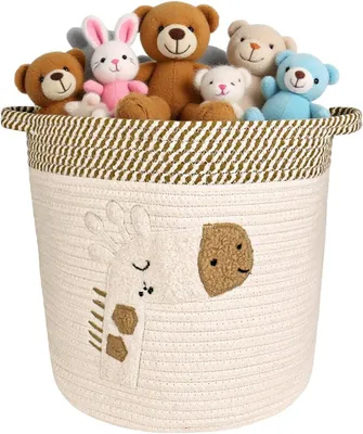 Zdjęcie produktu dla Kosz do przechowywania 30x30 cm, bawełniany kosz z uchwytami, do pokoju dziecięcego
