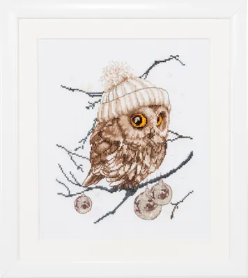 Produktbild von Thea Gouverneur Kreuzstich Stickpackung "Whoo..Whoo..Es ist Winter Aida", Zählmuster, 31x30cm