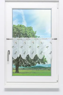 Produktbild von Scheibengardine Plauener Spitze - Kräutergarten  (Bx H) 147.60cm * 29cm Grün/grasgrün