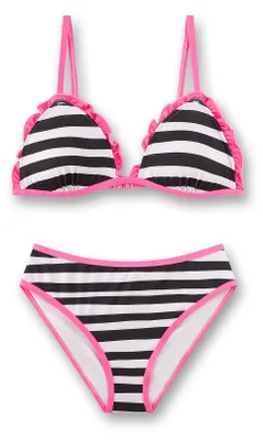 Produktbild von Sanetta Mädchen-Bikini schwarz weiß pink | Bikini für Kinder