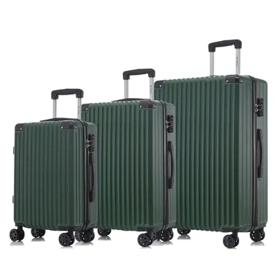 Produktbild von yonsly Premium Reisekoffer TSA-Schloss,YKK-Reißverschluss Hartschalen-Koffer Kabinenkoffer Rollkoffer Suitcase Handgepäck (Dunkelgrün, M-L-XL-Set)