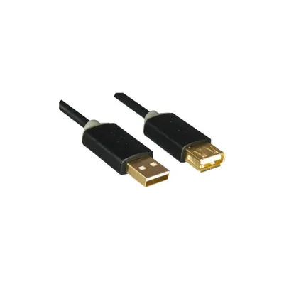 Produktbild von DINIC USB A/USB B 2m, 2 m, USB A, USB A, USB 2.0, Männlich/Weiblich, Schwarz, Grau