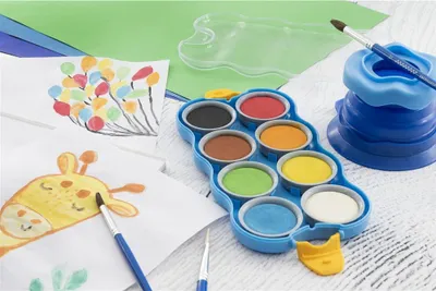 Immagine prodotto di Scatola dei colori Eberhard Faber Mini Kids, 8 tavolette di colore, Ø 44 mm