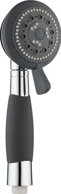 Produktbild von SCHÜTTE Handbrause VITAL, Wellness Duschkopf mit 4 Strahlarten, Brausekopf mit rutschfestem Griff, Duschbrause, Brause Chrom/Schwarz