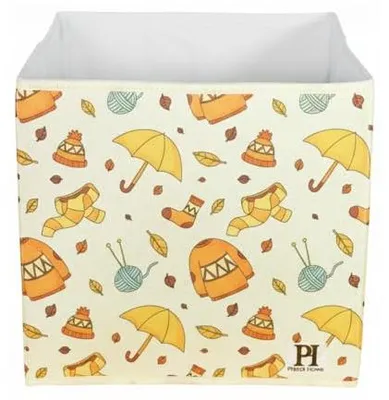Produktbild von Prendi Home Aufbewahrungsbox 30x30x30 cm faltbar – Kinderzimmer Stoffbox Motiv Winter Saison Print
