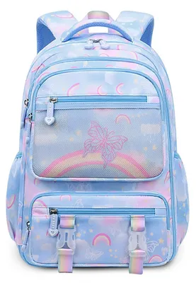 Produktbild von Schulrucksack Mädchen 1.-5. Klasse, Ergonomisch, Lila Blau, Wasserabweisend