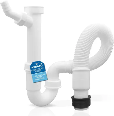 Obrázok produktu pre Flexibilná sifónová hadica z plastu, 1 1/2" x 40/50 mm, s gumovou manžetou, určená pre odtokové potrubie