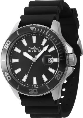 Obrázek produktu pro Invicta Pro Diver 46087 - Pánské Náramkové Hondiky - Quartzové - Nerezová ocel s černým ciferníkem - 45mm