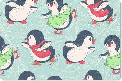 Produktbild von MuchoWow® Mauspad Mousepad Pinguin - Schlittschuhe - Design 27x18 cm - Mousepads - Maus Mat - Pad - Mausunterlage - Büroartikel - Desk Matten