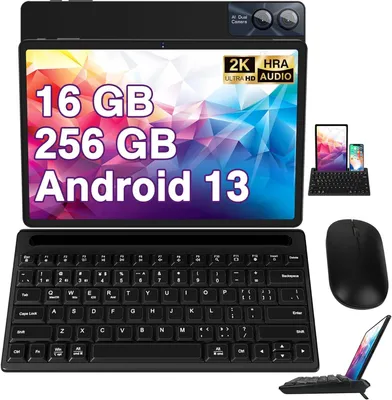 Produktbild von Tablet 11 Zoll Android 13 16GB RAM+256GB ROM(TF 1TB), 2K Bildschirm 2000*1200, Octa-Core 2.0GHz, 5MP+13MP, 4 Lautsprecher, 8600mAh, 5G+2.4G WiFi, BT