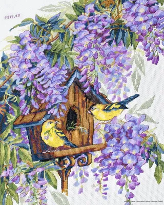 Obrázek produktu pro Merejka - sada křížkového vyšívání "Wisteria", počítaný vzor, 27x36 cm
