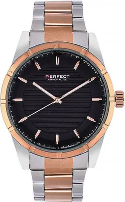 Produktbild von Herrenuhr Adventure PF00499 mit guillochiertem Zifferblatt, Silber- und Roségoldfarben