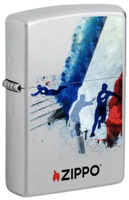 Produktbild von Zippo Sturmfeuerzeug - Rugby, Satin Chrome, Color Image - Nachfüllbar - Wiederve