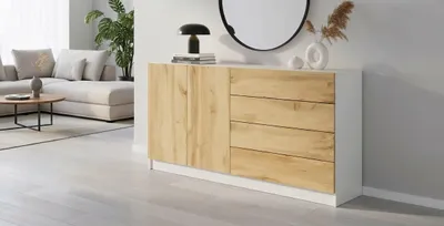 Produktbild von Kommode "Vaasa" 152cm, weiß-eiche