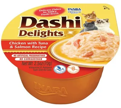 Zdjęcie produktu dla Przysmak dla kota INABA DASHI DELIGHTS Kurczak Tuńczyk&Łosoś 70g