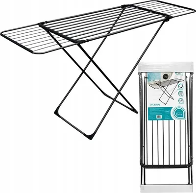 Obrázok produktu pre Voľne stojaci balkónový sušiak, nastaviteľný, odolný voči poveternostným vplyvom, šetrí miesto, 173x55x94cm, čierny