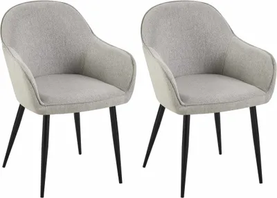 Produktbild von 2er Set Esszimmerstühle HLO-CP12 Stoff  grau