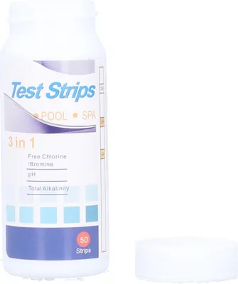 Obrázok produktu pre 50 počtov 3 v 1 testovacích prúžkoch na testovanie vody v bazéne bez chlóru / brómu PH alkalita