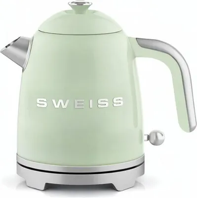 Image de Bouilloire Vintage SWEISS KTS7, 1000 W, 1 L, Socle 360°, Vert