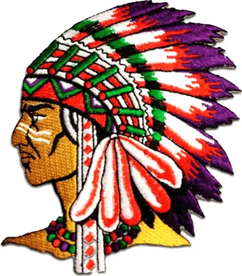 Produktbild von Häuptling Indigen Native American - Aufnäher, Bügelbild, Aufbügler, Applikationen, Patches, Flicken, Zum Aufbügeln, Größe: 7,5 x 6,3 cm