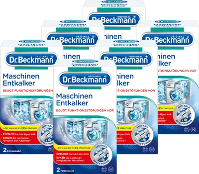 Produktbild von Dr. Beckmann Maschinen-Entkalker gegen Kalk in Wasch- & Spülmaschinen - hilft Funktionsstörungen vorzubeugen 12x 50 g