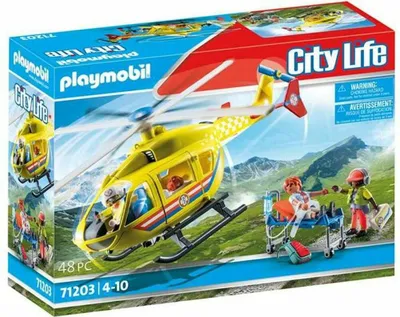 Image de Figurine d’action PLAYMOBIL Rescue helicoptere 48 Pièces